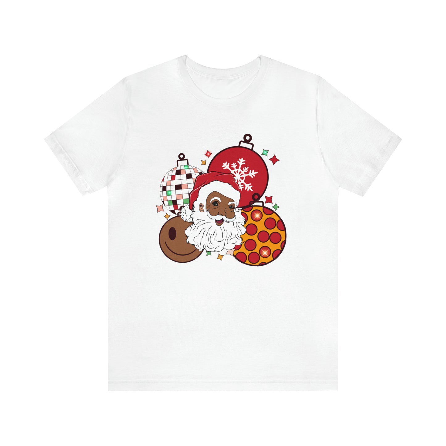 Christmas Black Santa T-Shirt, Unisex Sizing