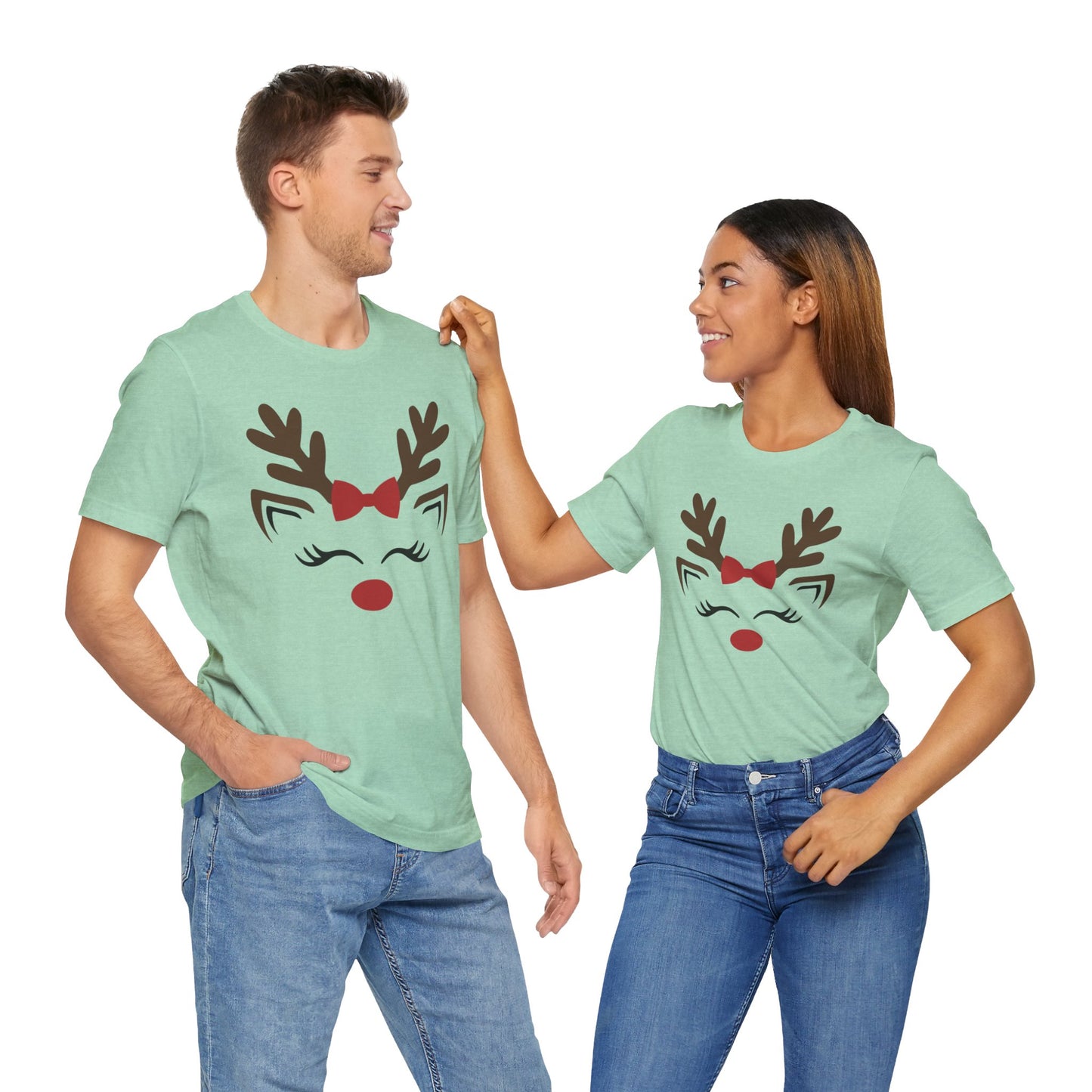 Christmas Red Nose Reindeer Jersey T-Shirt