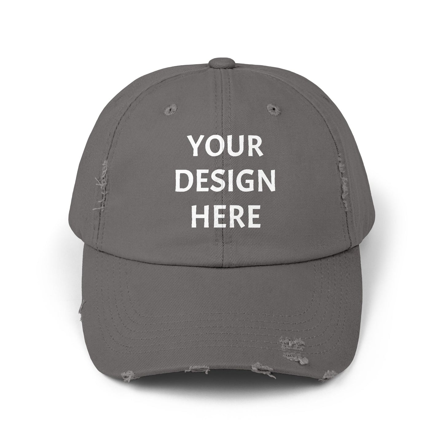 Design Your Own Unisex Distressed Cap - Trendy Casual Style Hat with Your Design