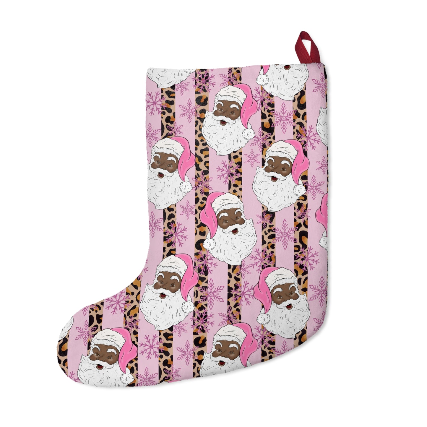 Exclusive Pink, Black-Santa Christmas Stocking - Brand63