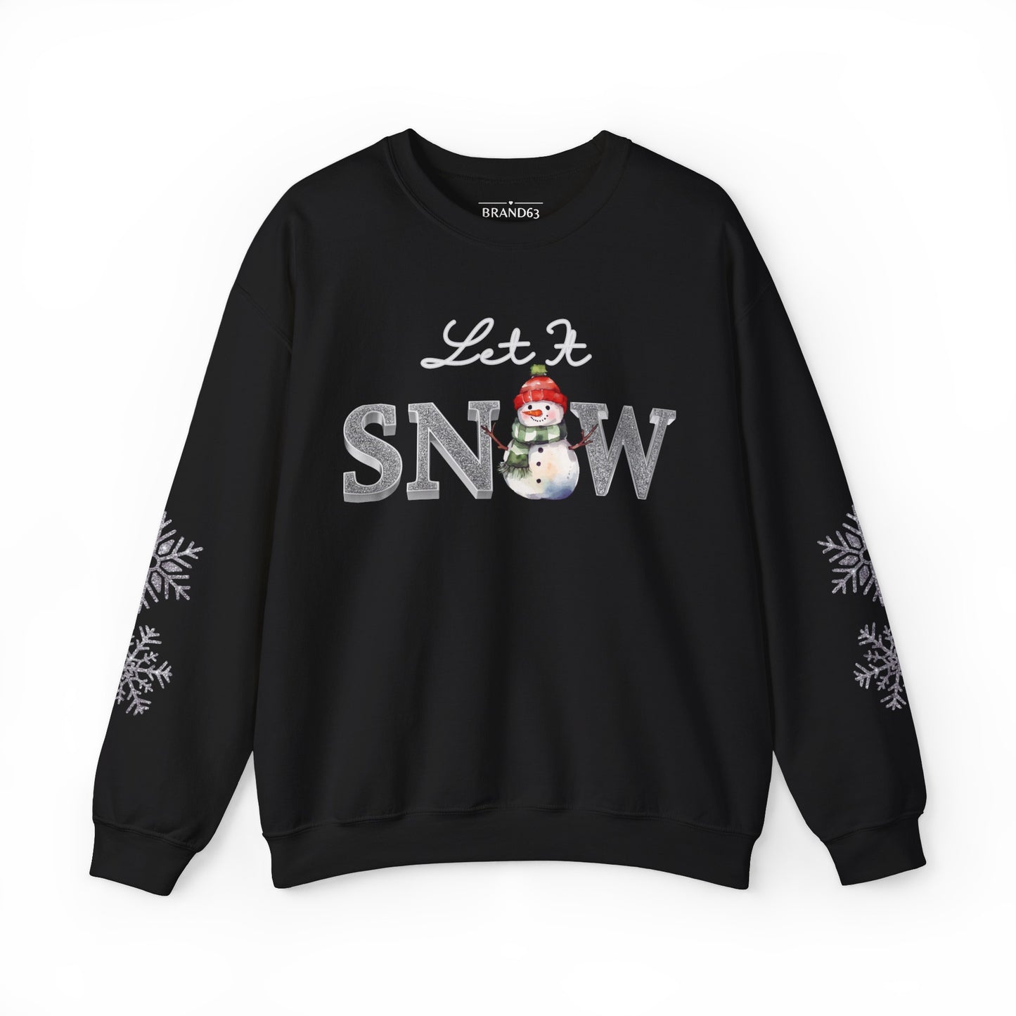 Let It Snow, Snowman Christmas Sweatshirt | Faux Sequins & Faux Embroidery