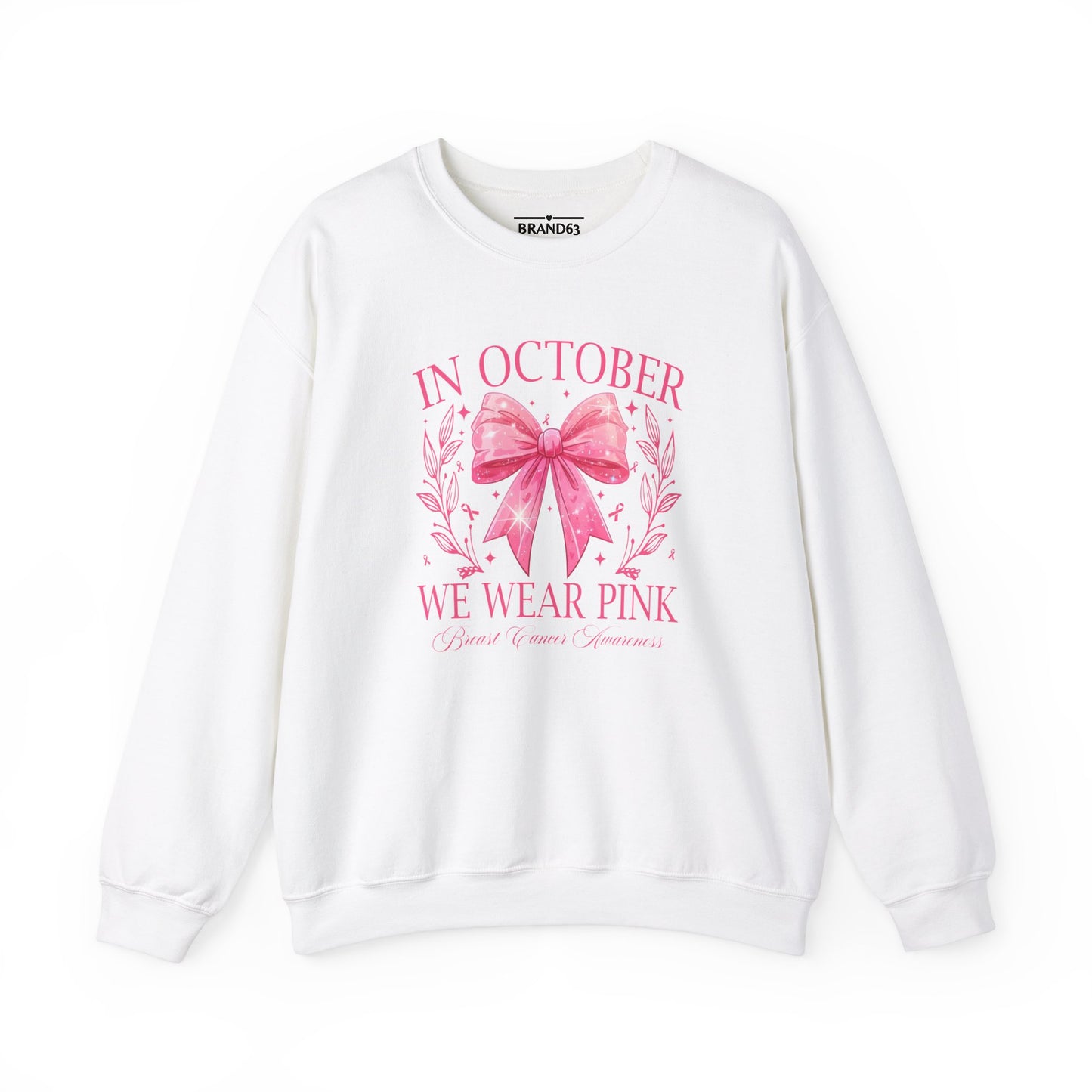 Breast Cancer Awareness Month Crewneck Sweatshirt | October Pink Ribbon