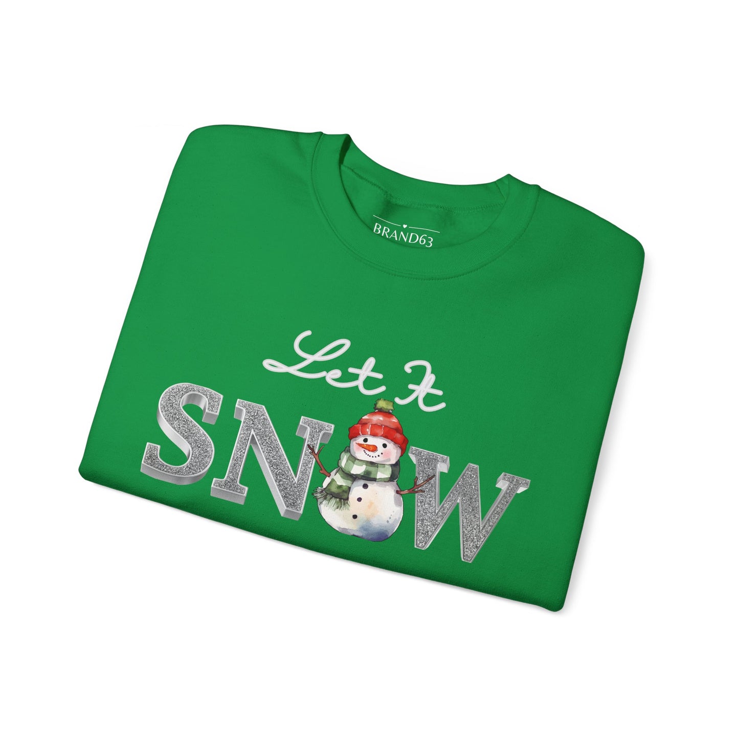 Let It Snow, Snowman Christmas Sweatshirt | Faux Sequins & Faux Embroidery