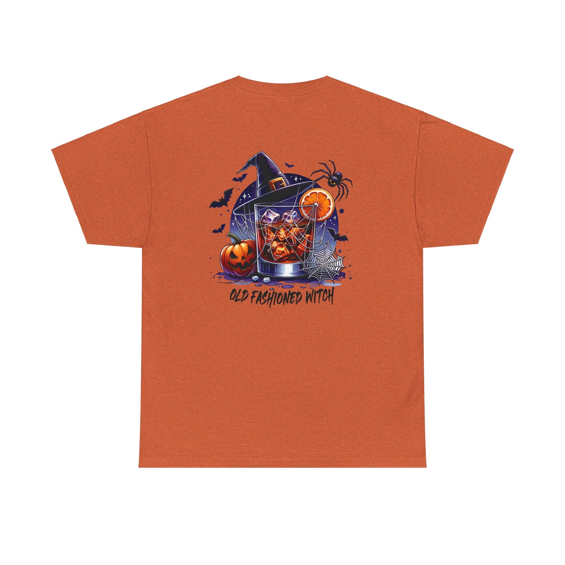 Spooky Witchy Halloween T-Shirt , Plus Size Tops, Halloween Costume shirt, Adult Halloween shirt. Image Orange Halloween Shirt