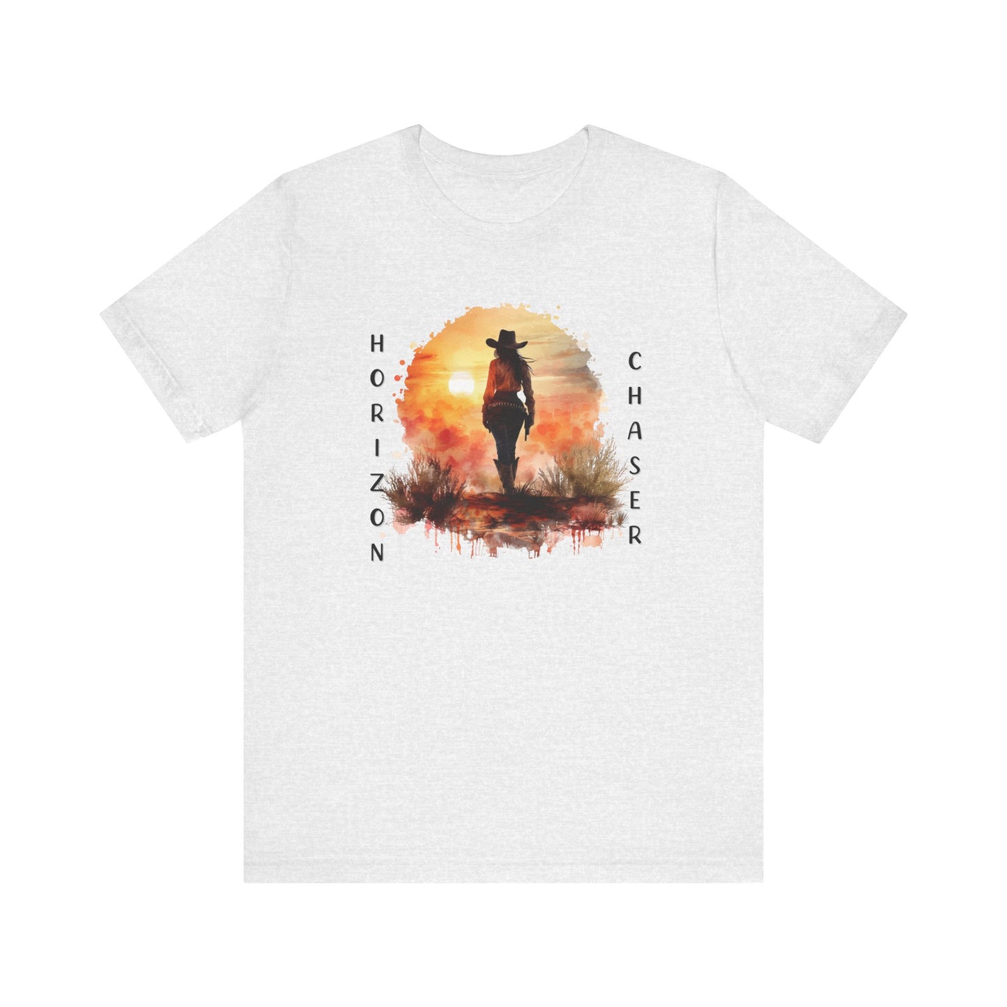 Cowboy Horizon Chaser T-shirt | Watercolor Sunset Western Cowboy Shirt