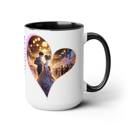 Yumi & Alex Carter Coffee Mug |  Two-Tone 15oz Mug