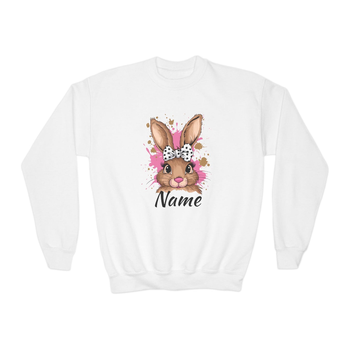 Personalized Easter Bunny Youth Crewneck Sweatshirt