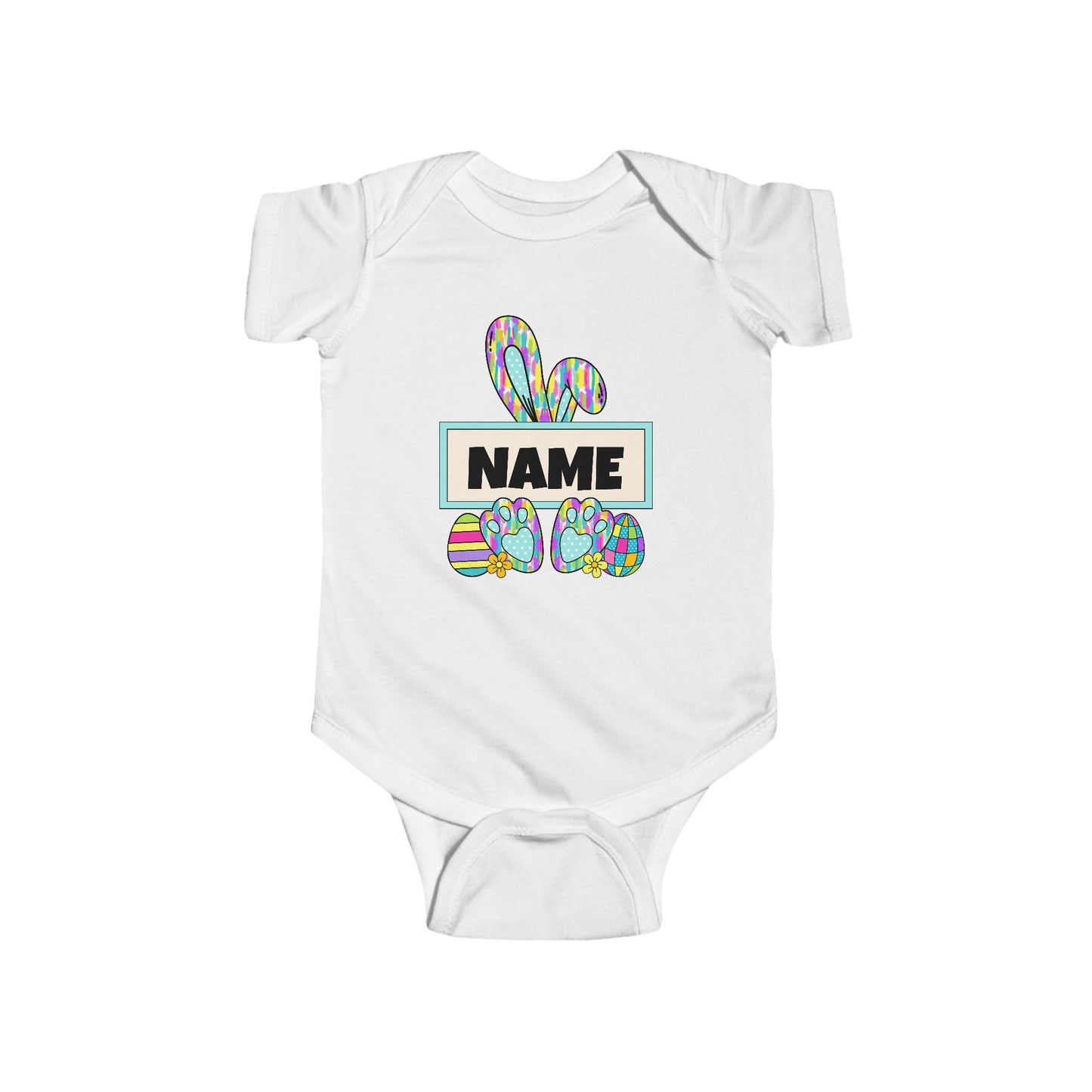 Personalized Name Easter Bunny Infant Onesie-Tshirt