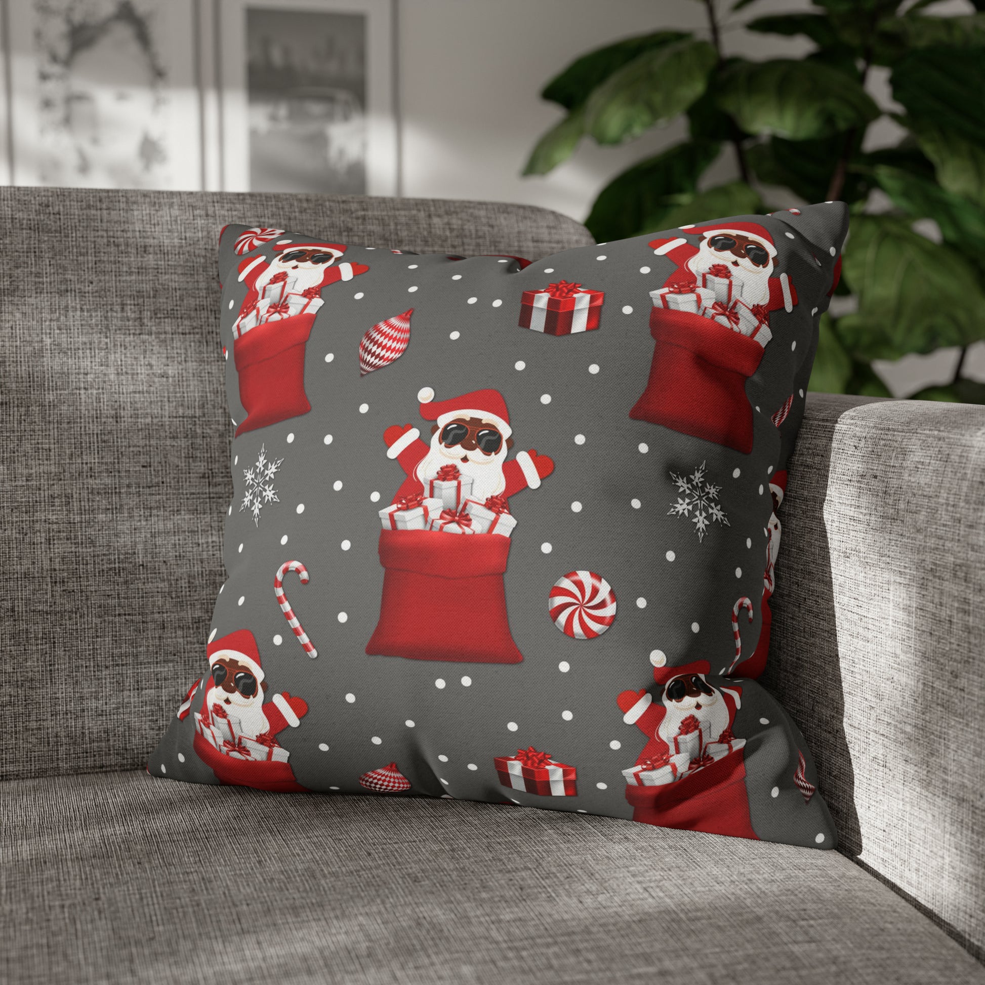 Exclusive Christmas Black Santa Pillow Cases