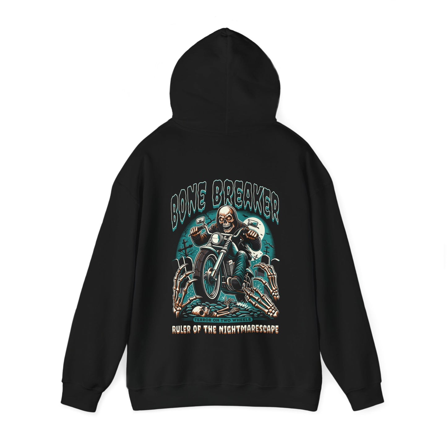 Bone Breaker Hoodie - Skull & Motorcycle Design