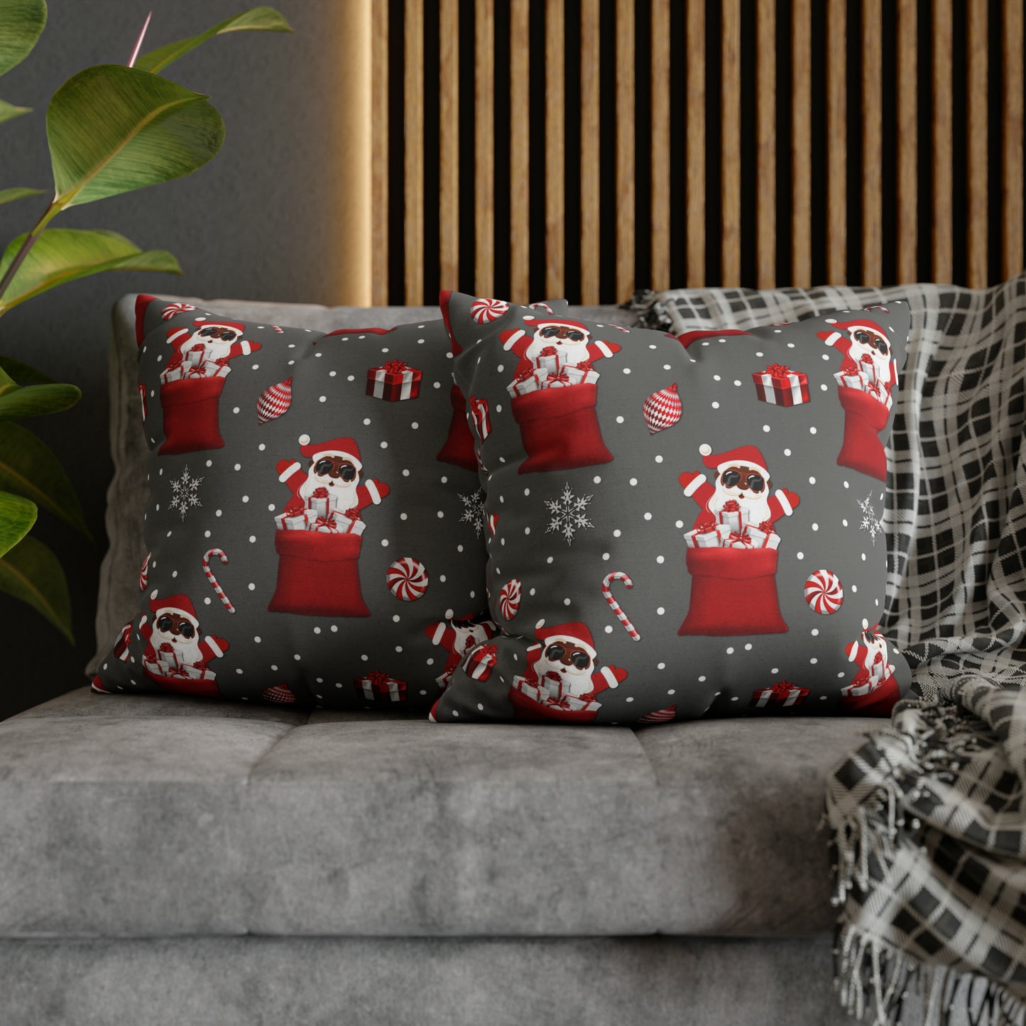 Exclusive Christmas Black Santa Pillow Cases