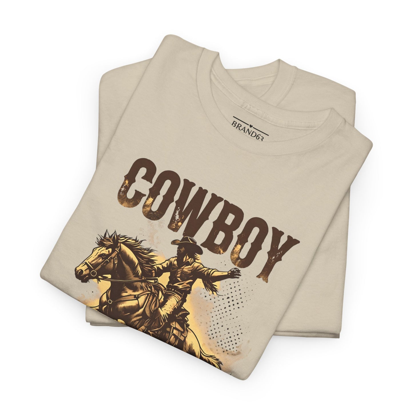 Vintage Western Style Cowboy Life Heavy Cotton T-Shirt