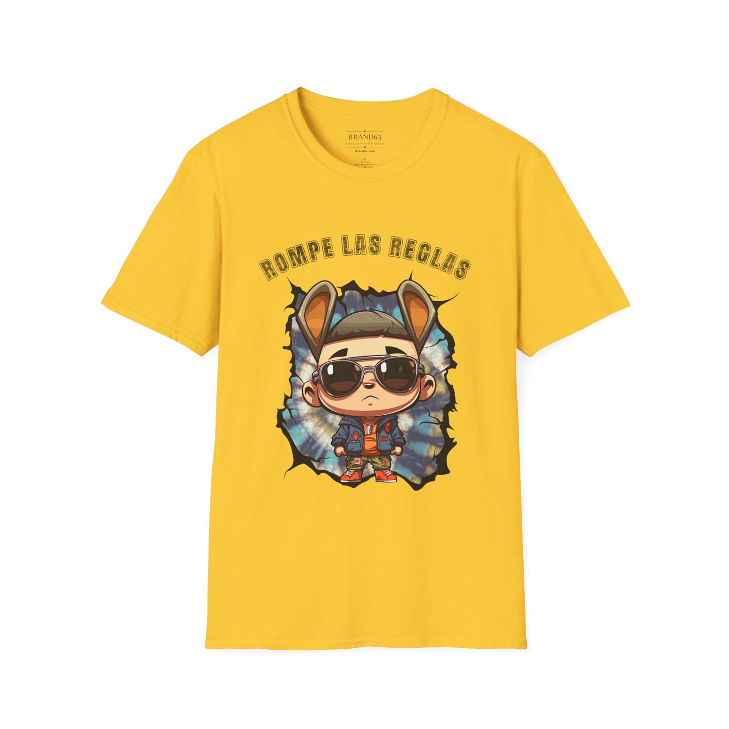 Bad Bunny inspired grey t-shirt with 'Break The Rules' slogan for spring break vacation wear, featuring free shipping. White Tshirt