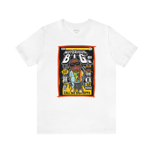 Brand63's exclusive Notorious B.I.G, Biggie, Comic Book-Pop Art T-shirt collection, featuring vibrant designs with free shipping on orders over $100