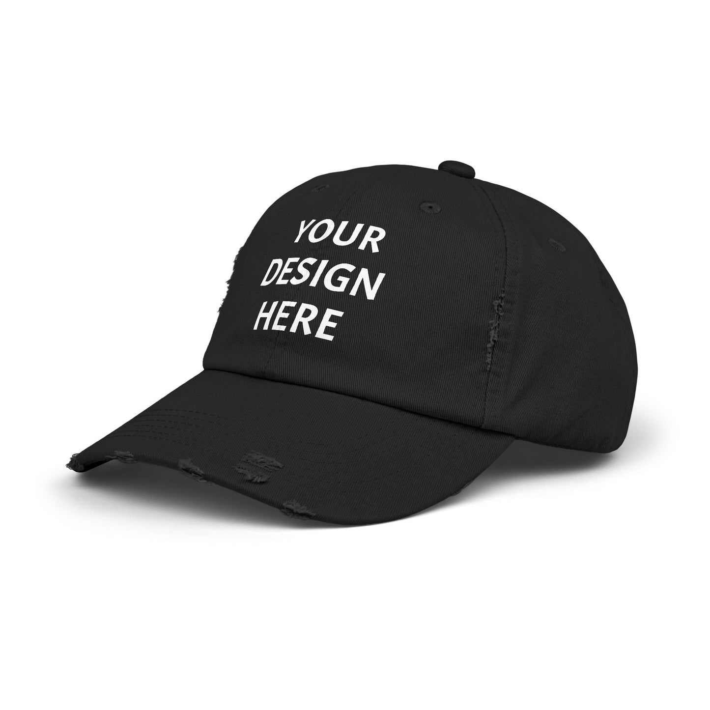 Design Your Own Unisex Distressed Cap - Trendy Casual Style Hat with Your Design