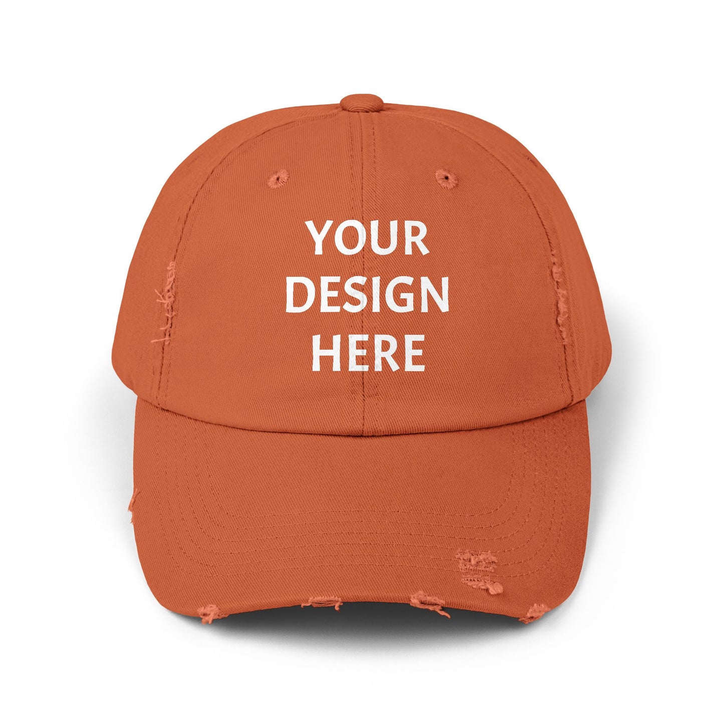 Design Your Own Unisex Distressed Cap - Trendy Casual Style Hat with Your Design