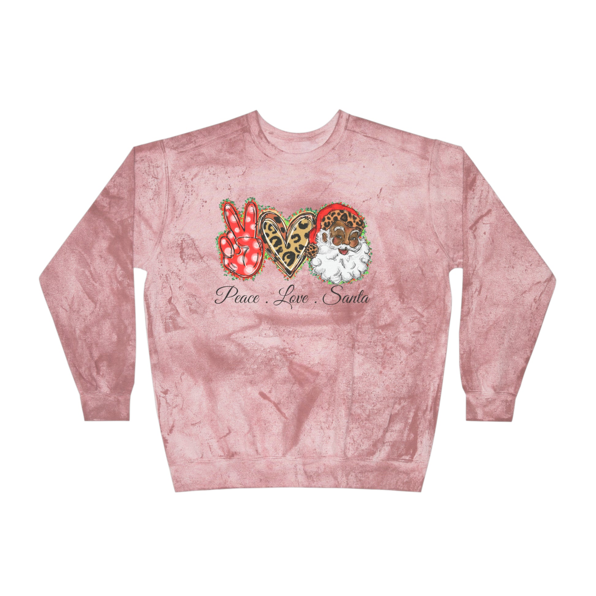 Exclusive "Peace, Love, Santa" Color Blast Sweatshirt | Jingle-Jingle