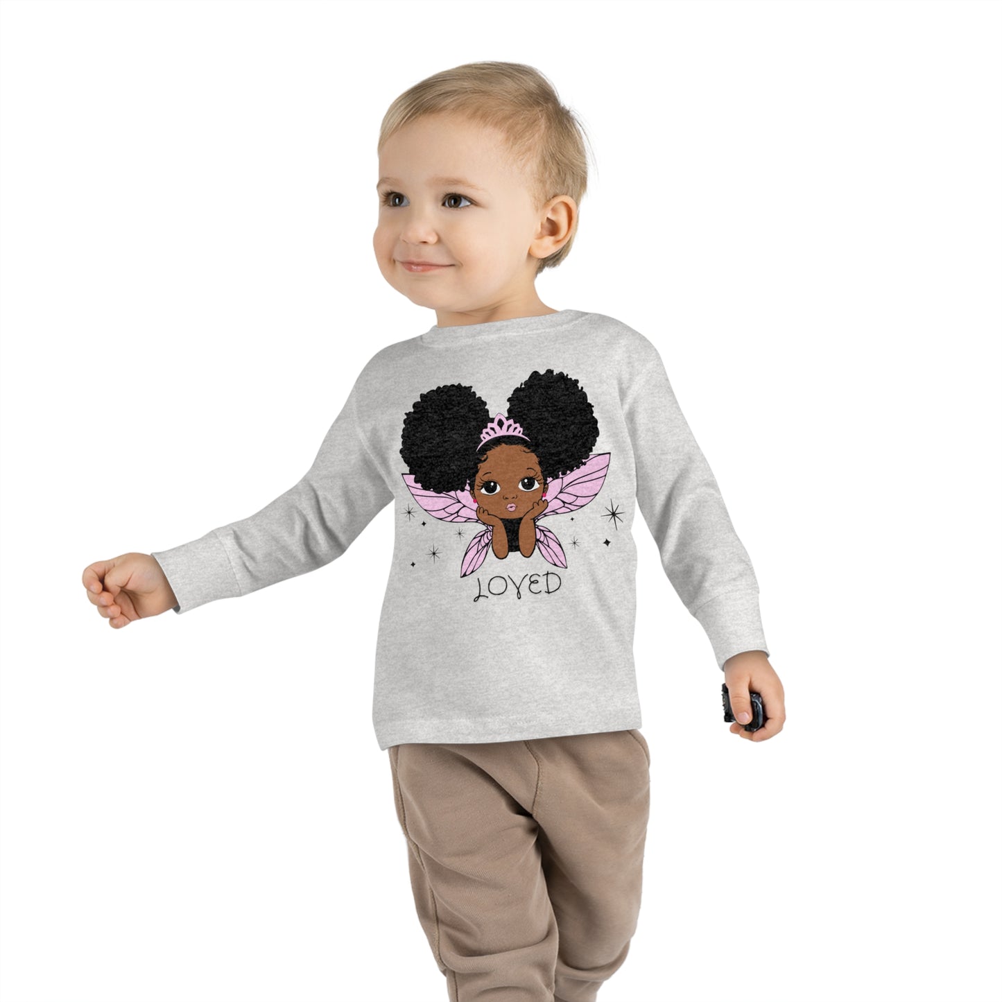 Loved! Brown-Girl Toddler Long Sleeve Tee