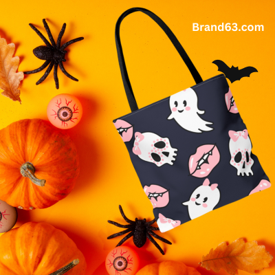  Halloween Tote Bag, Spooky Season Accessories, Cute Ghost Design, Halloween Skulls in Bows, Vampire Fangs Bag, Hocus Pocus Tote, Halloween Gifts, Trick or Treat Bag, Unique Halloween Bag, Spooky Cute Bag, Halloween costume, Adult Halloween, Free Shipping