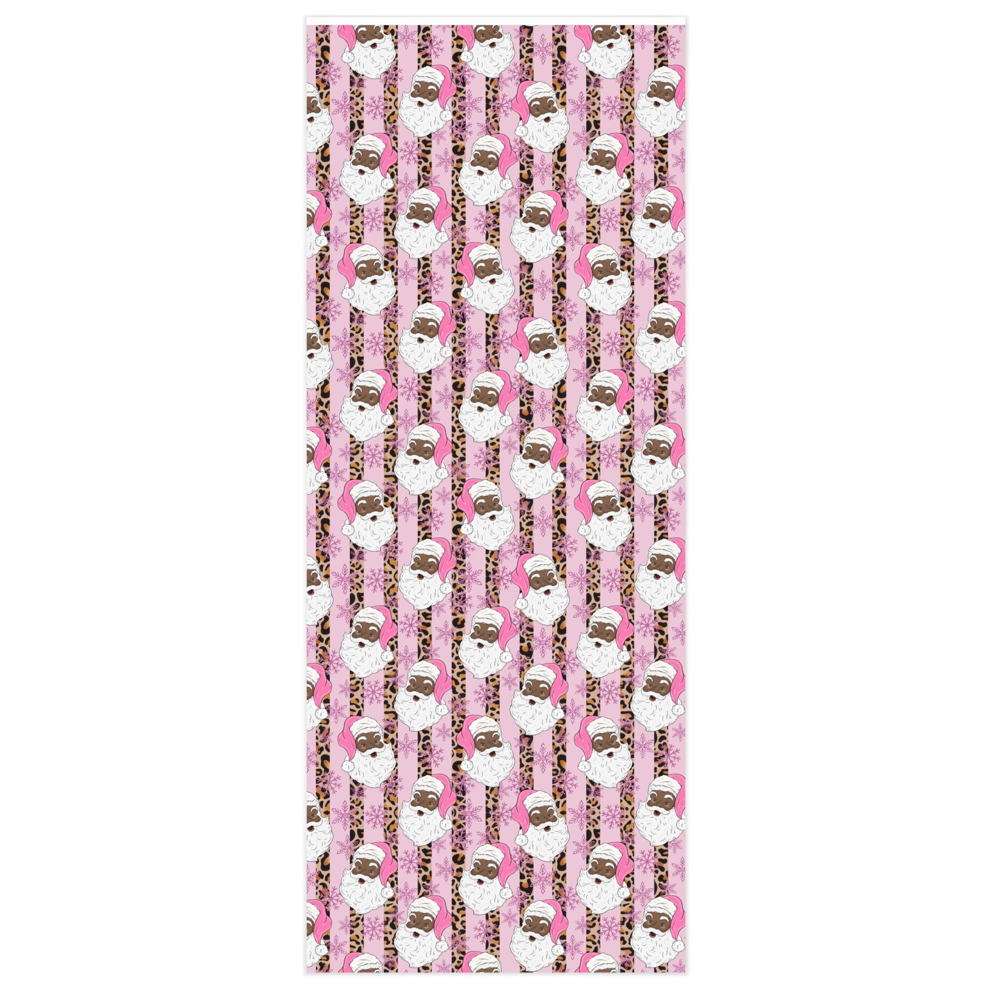 Exclusive Black-Santa Christmas Wrapping Paper (Pink) - Brand63