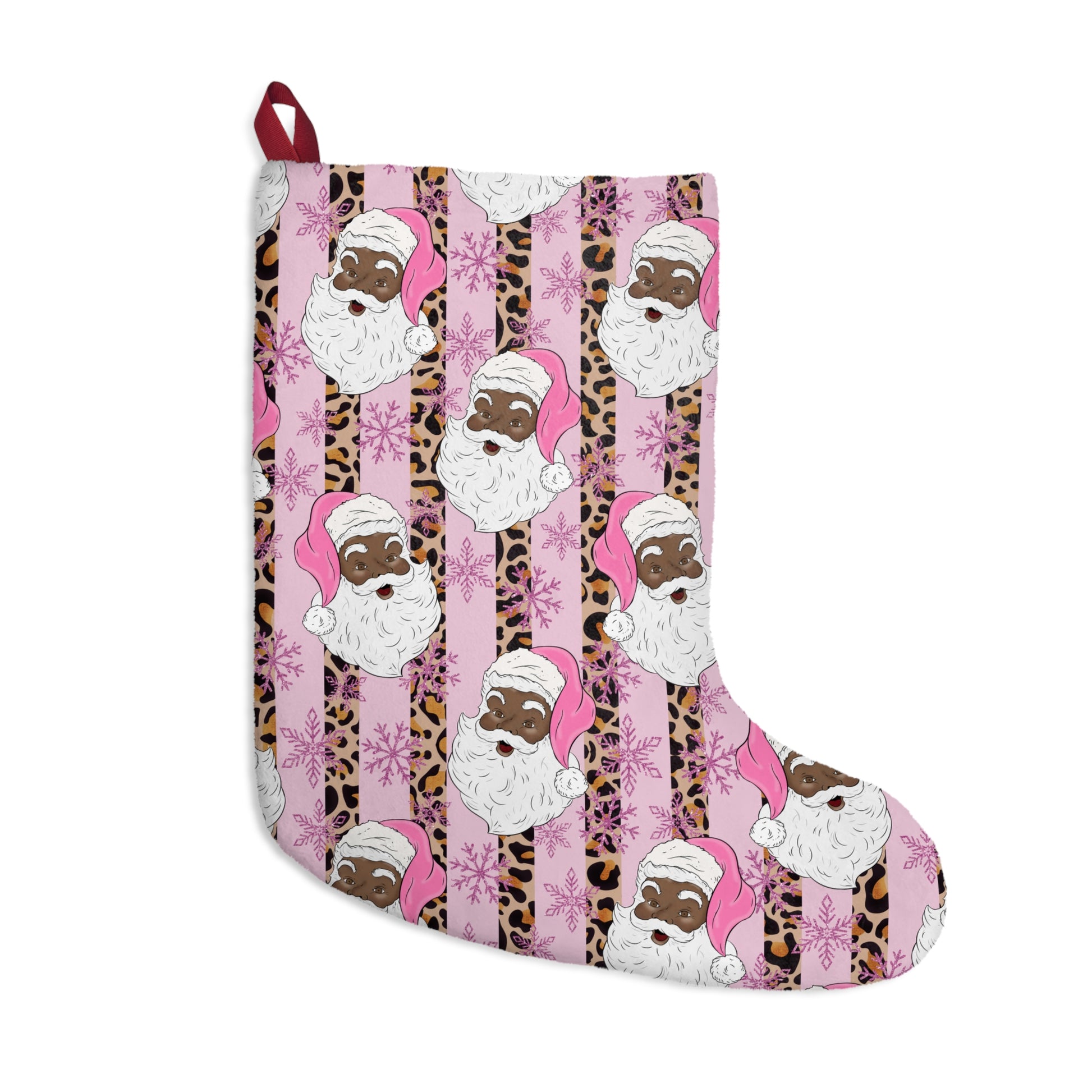 Exclusive Pink, Black-Santa Christmas Stocking - Brand63