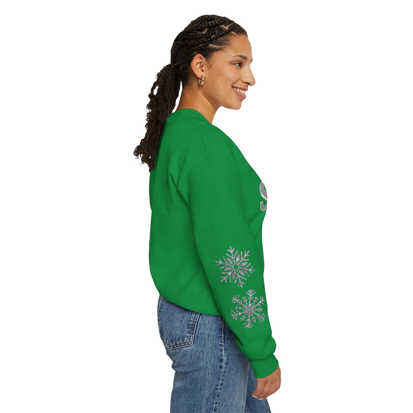 Let It Snow, Snowman Christmas Sweatshirt | Faux Sequins & Faux Embroidery