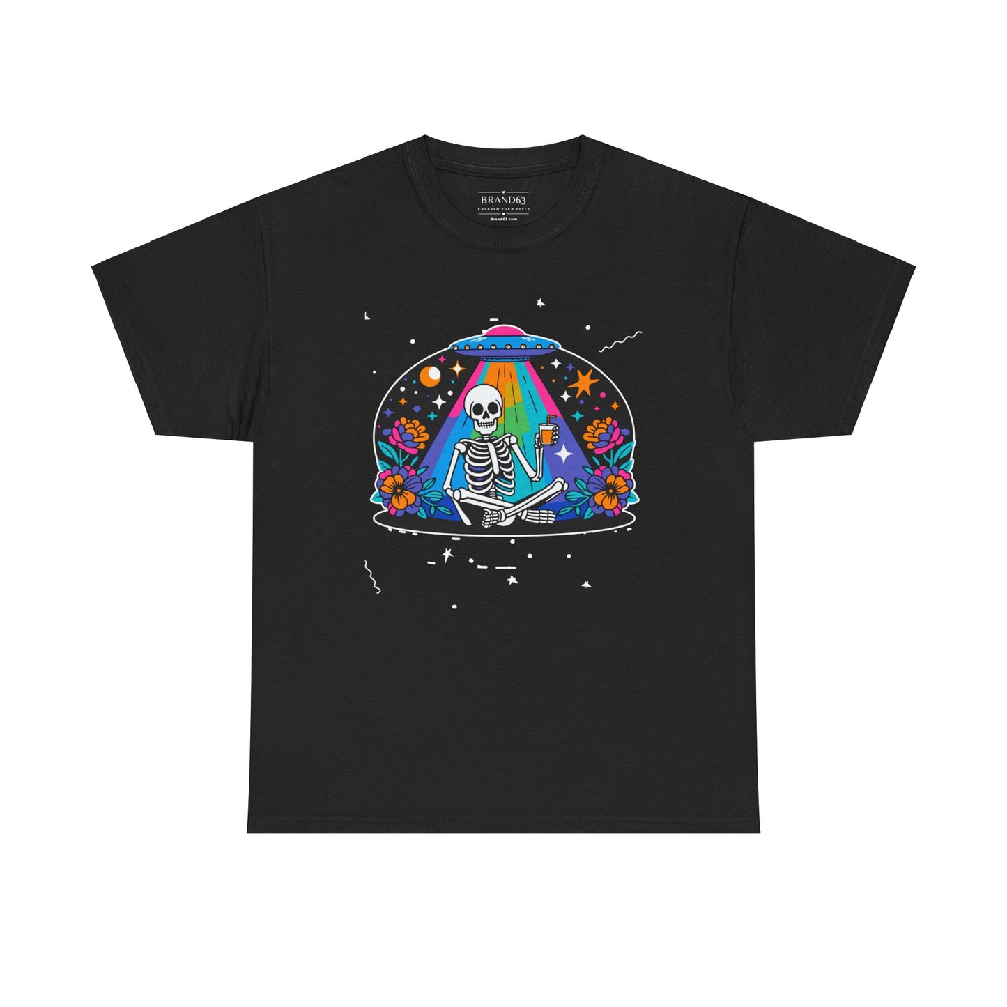 Skeleton UFO Halloween T-Shirt | Plus Size Available