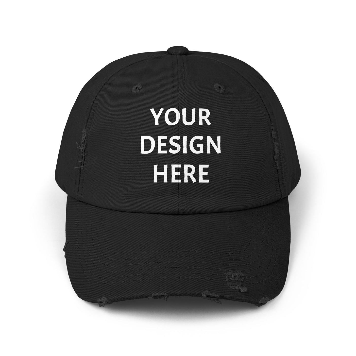 Design Your Own Unisex Distressed Cap - Trendy Casual Style Hat with Your Design