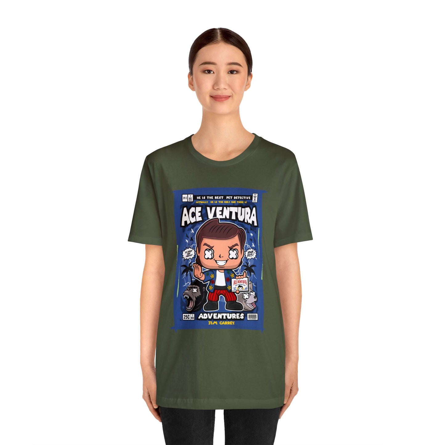 Ace Ventura Retro Comic Book-Pop Art Graphic T-shirt