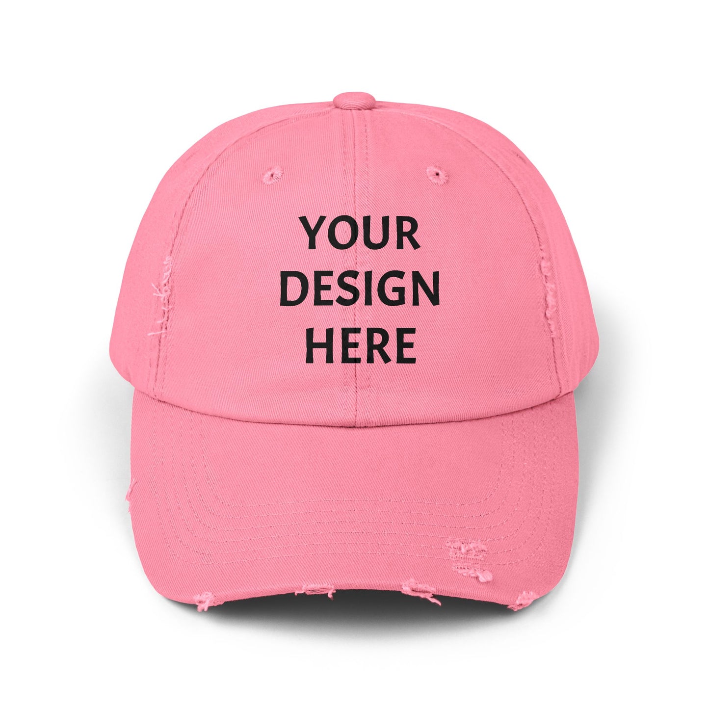 Design Your Own Unisex Distressed Cap - Trendy Casual Style Hat with Your Design