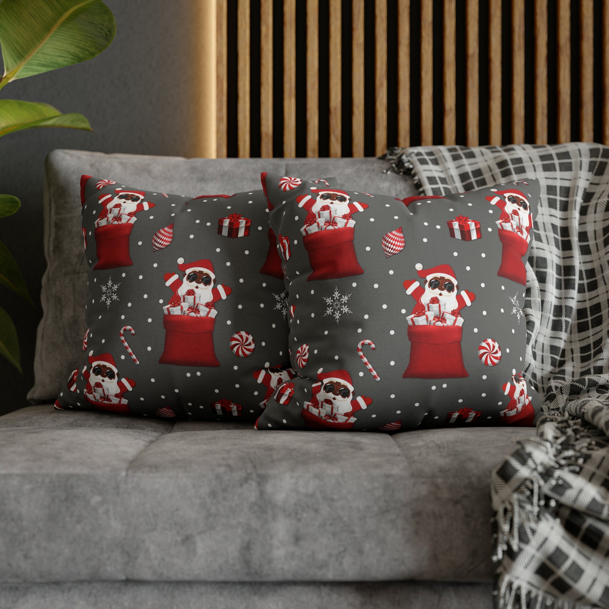 Exclusive Christmas Black Santa Pillow Cases