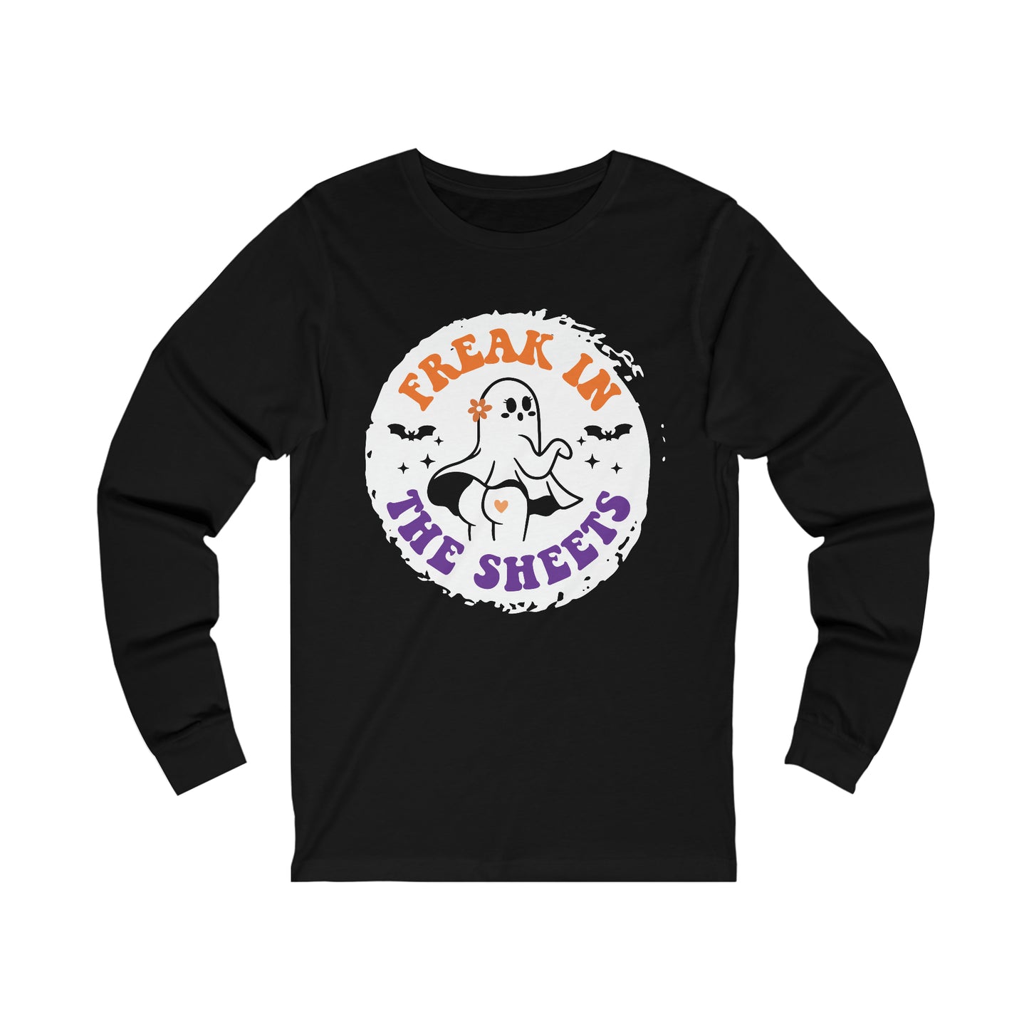 Halloween Freak in The Sheets Ghost Jersey Long Sleeve Tee - Brand63