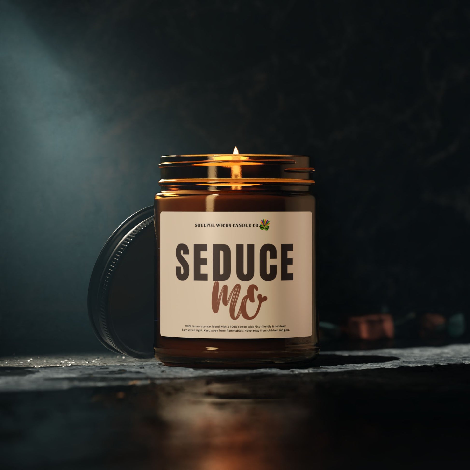 Seduce Me Scented Soy Candle In Amber Jar For Valentines Day