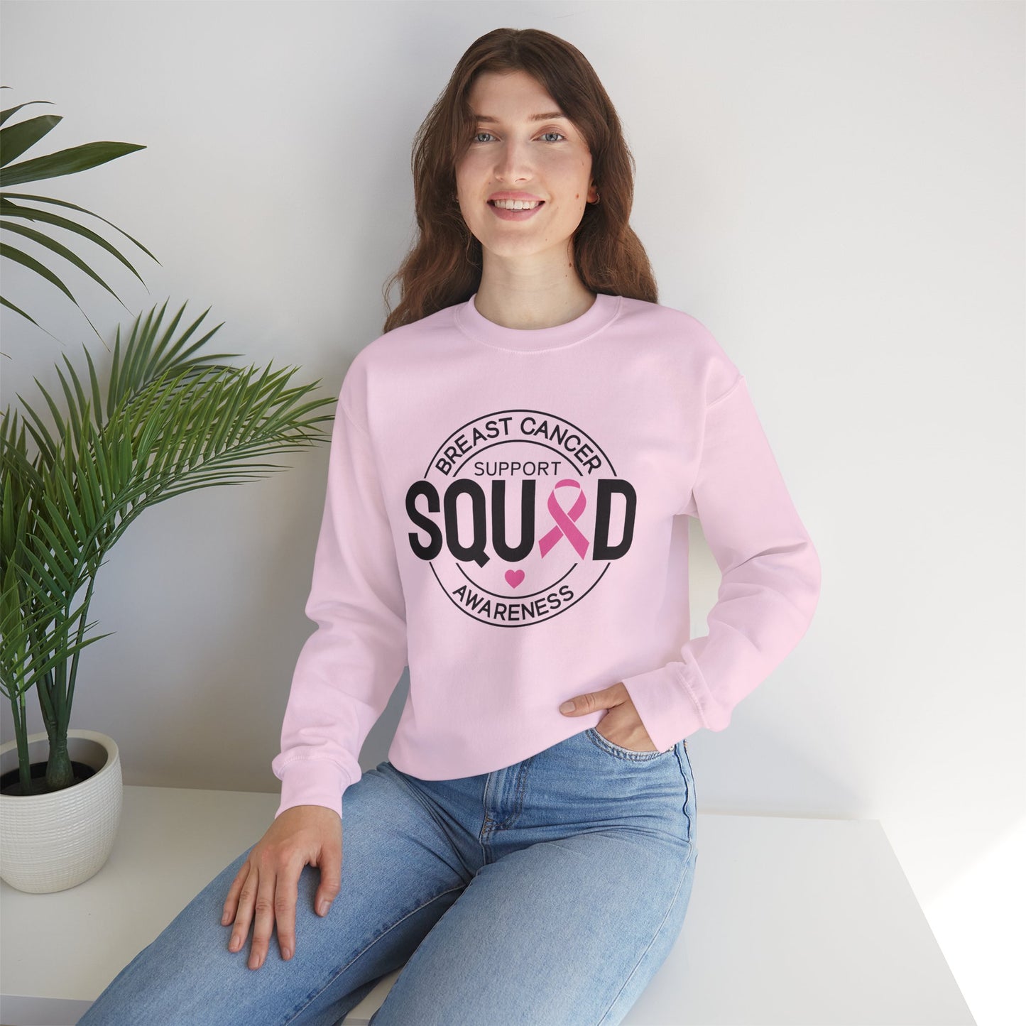 Breast Cancer Awareness Month Crewneck Sweatshirt | Support Squad Apparel