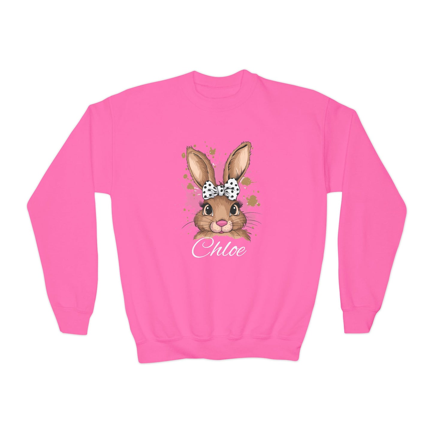 Personalized Easter Bunny Youth Crewneck Sweatshirt