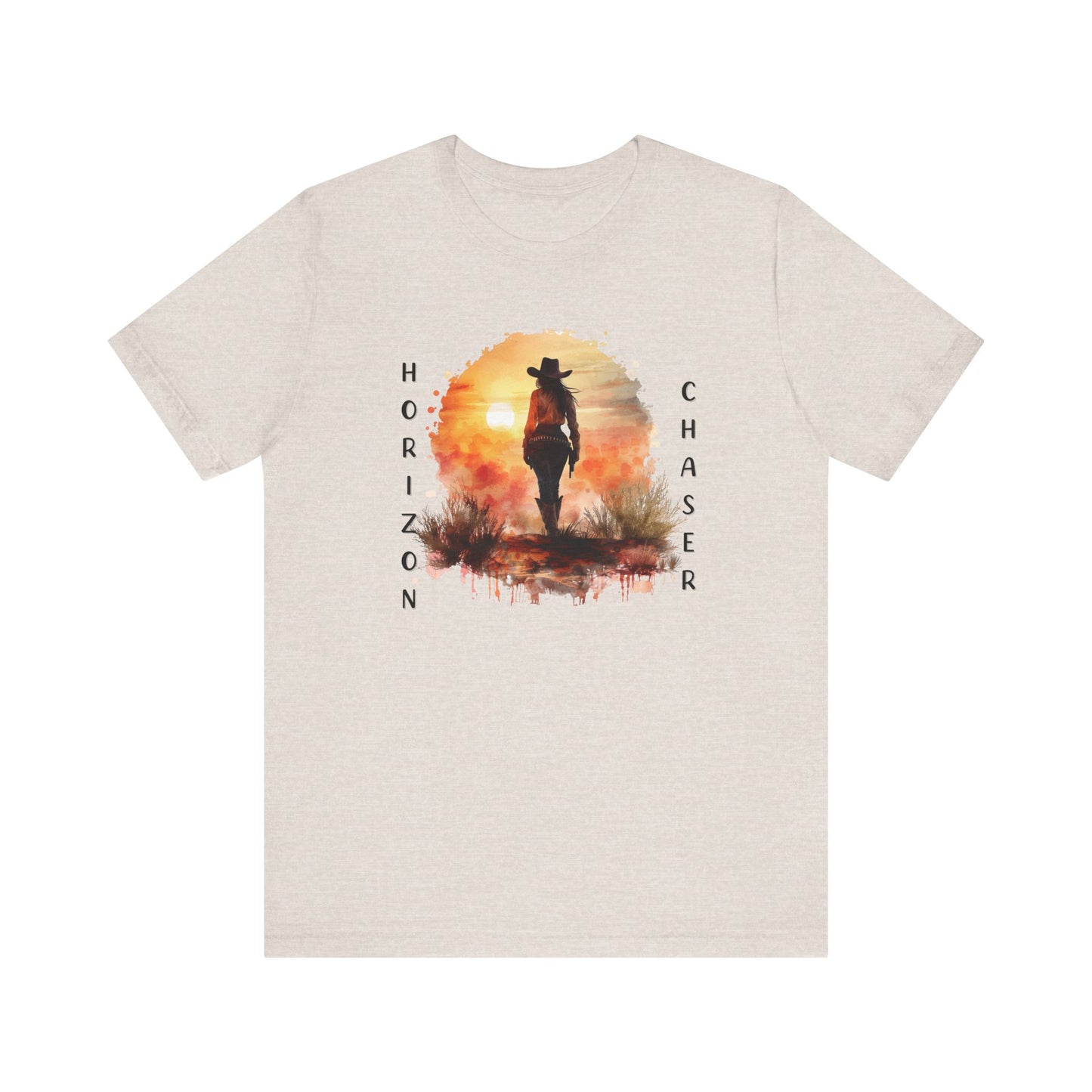 Cowboy Horizon Chaser T-shirt | Watercolor Sunset Western Cowboy Shirt