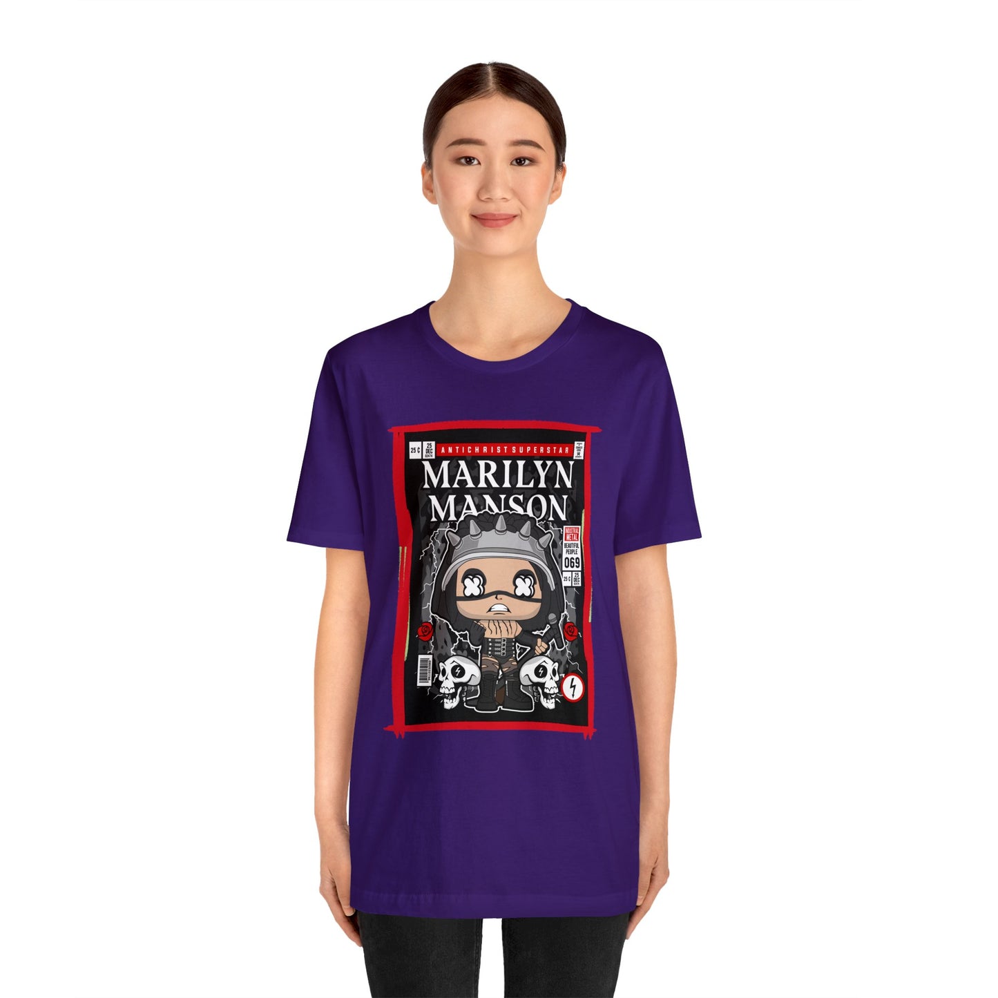 Marilyn Manson Retro Comic Book-Pop Art Graphic T-shirt