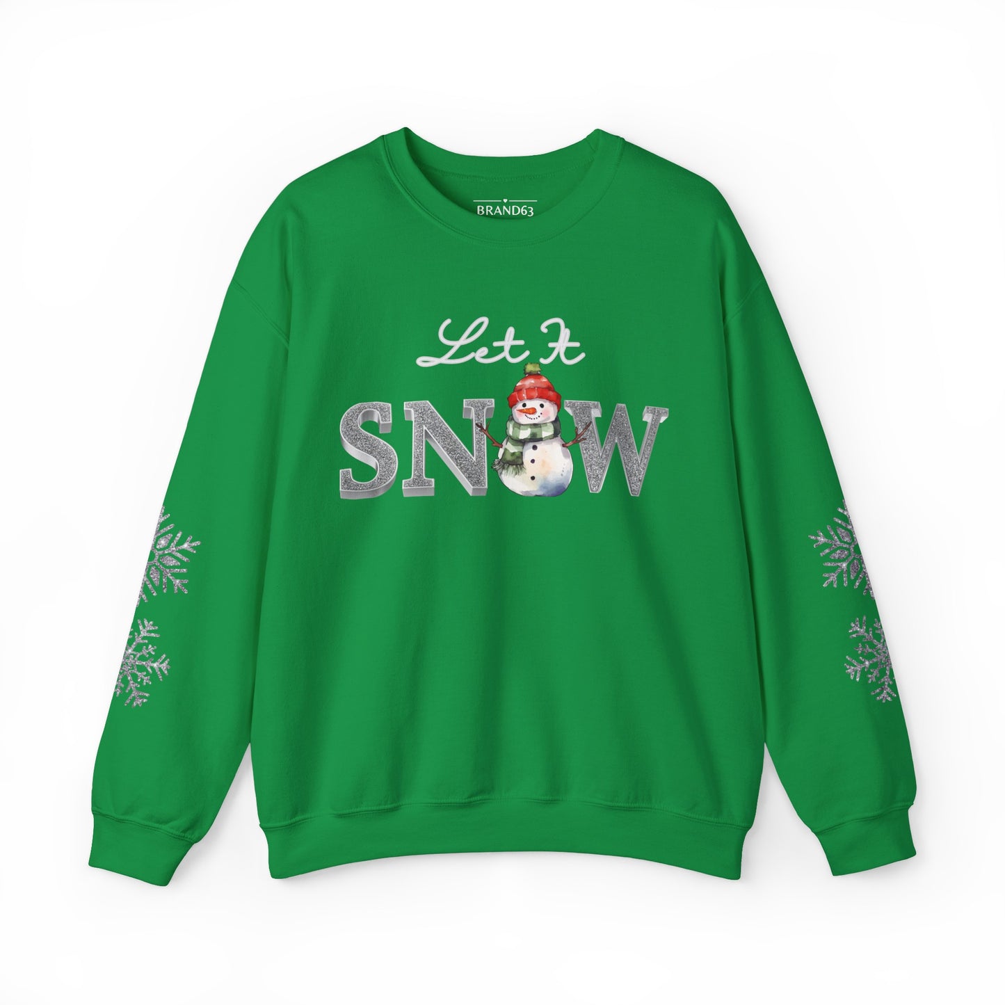 Let It Snow, Snowman Christmas Sweatshirt | Faux Sequins & Faux Embroidery