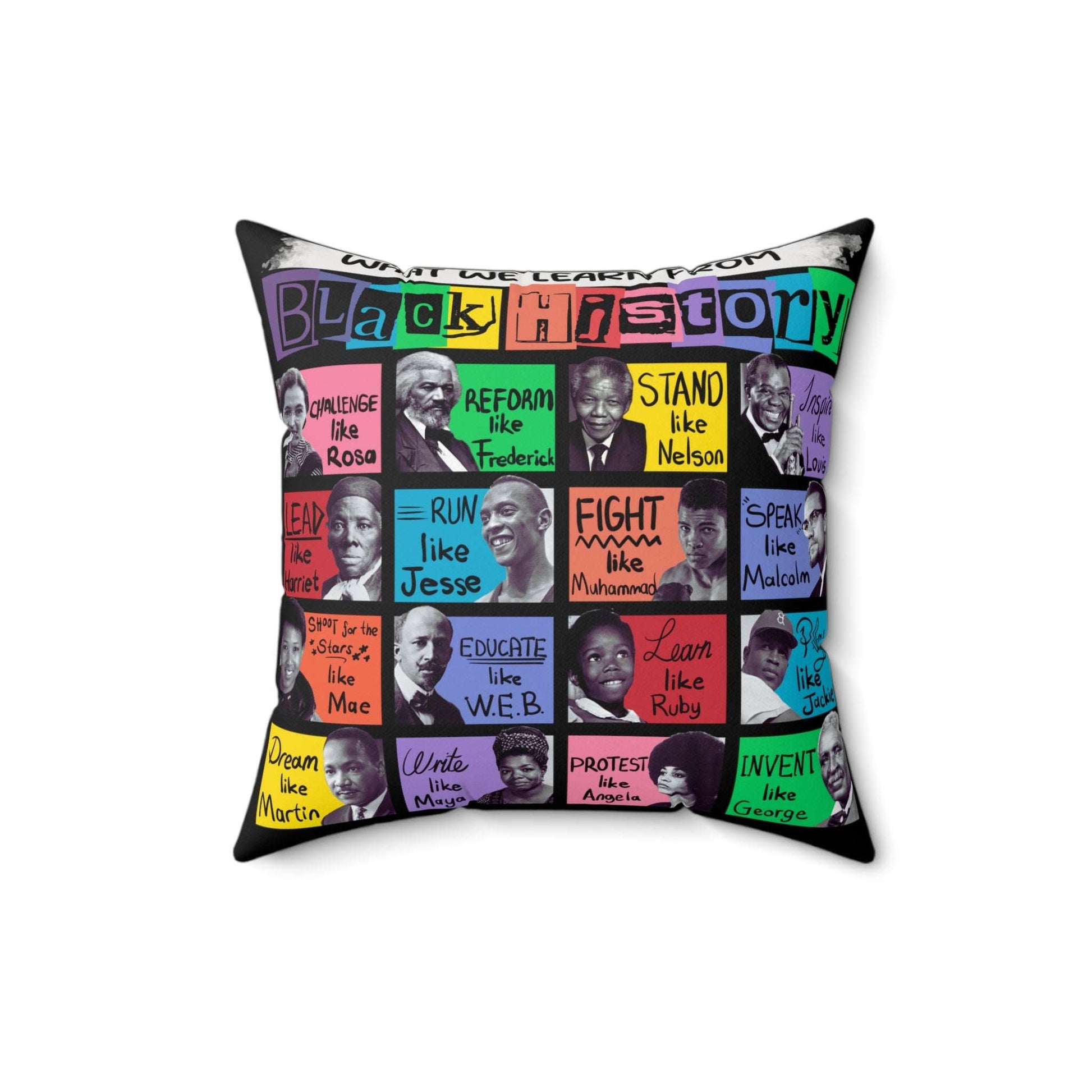 Black History Icons Pillow | Black Heritage Accent Pillow, Free Shipping, Celebrate Black History