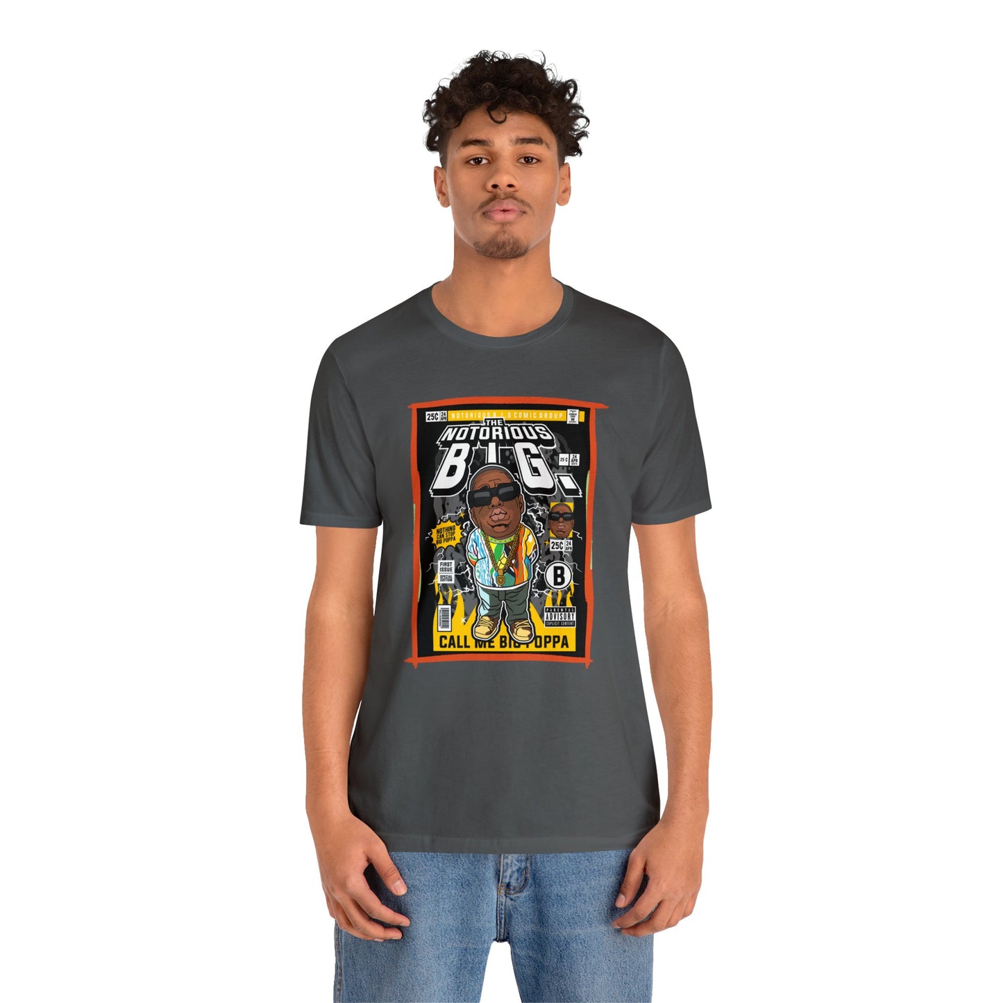 Brand63's exclusive Notorious B.I.G, Biggie, Comic Book-Pop Art T-shirt collection, featuring vibrant designs with free shipping on orders over $100