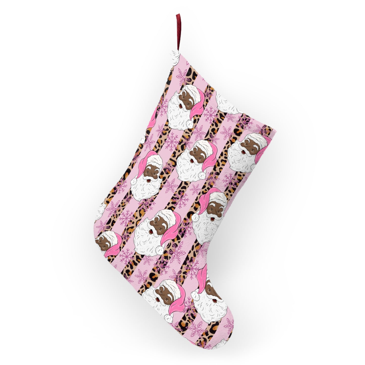 Exclusive Pink, Black-Santa Christmas Stocking - Brand63