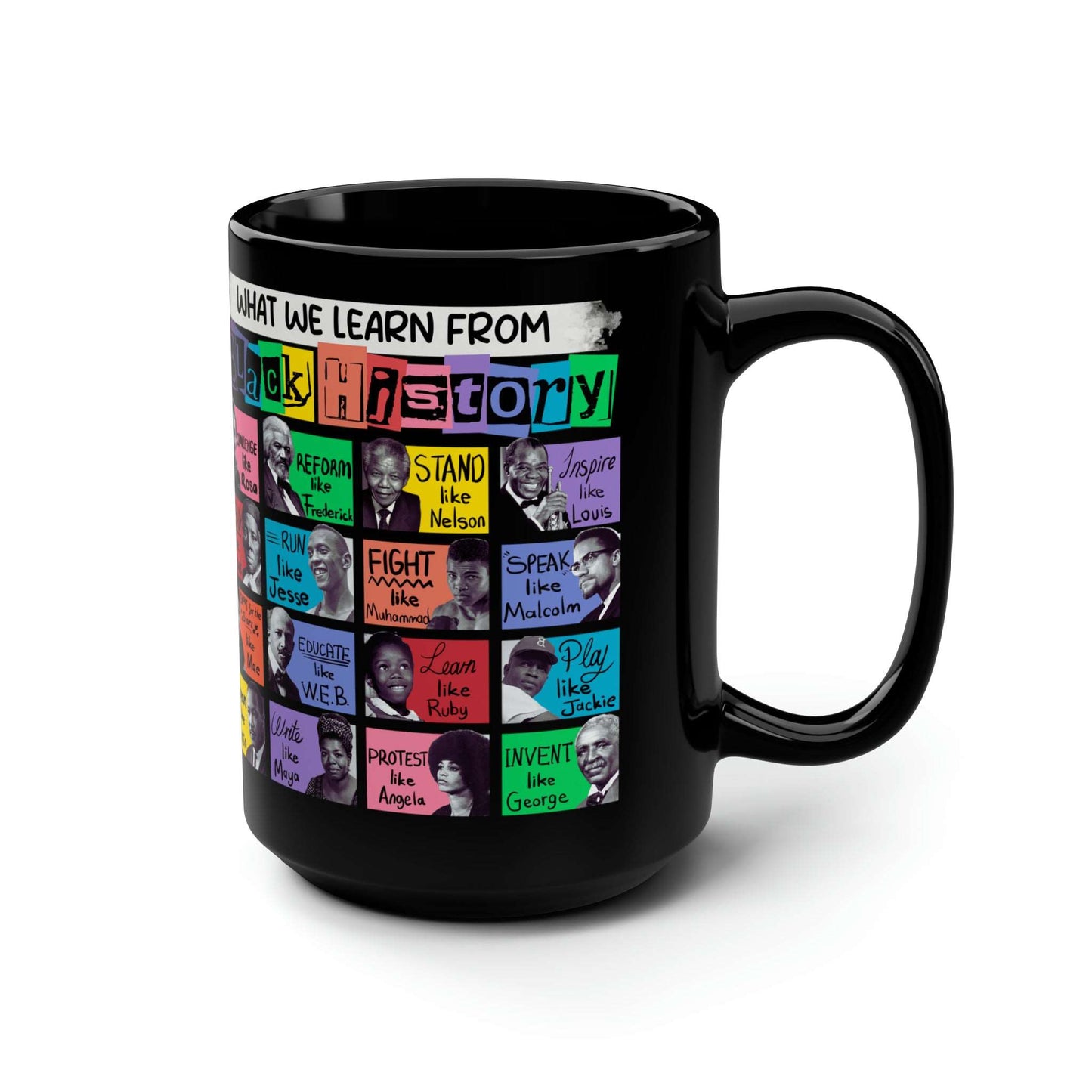 Discover the Black History Legacy Iconic Coffee Mug, from our exclusive Celebrate Black History Series. Black Pride, African American Affirmation. Beautiful intelligent Black People. Free Shipping over $100. Join the thousands of happy customers. 