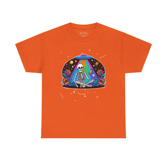 Skeleton UFO Halloween T-Shirt | Plus Size Available