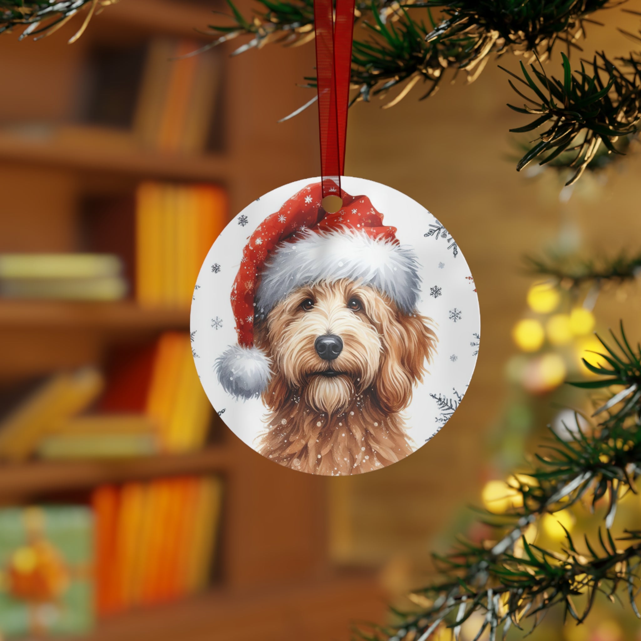 Golden Doodle Dog Deluxe Christmas Ornament