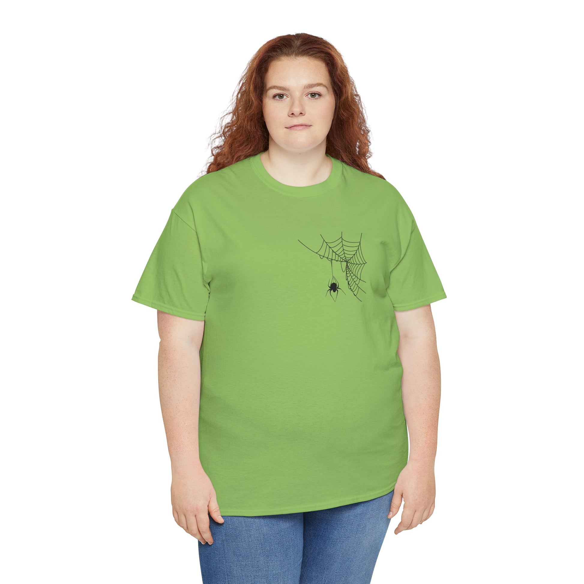 Spooky Witchy Halloween T-Shirt , Plus Size Tops, Halloween Costume shirt, Adult Halloween shirt. Image Green Halloween Shirt