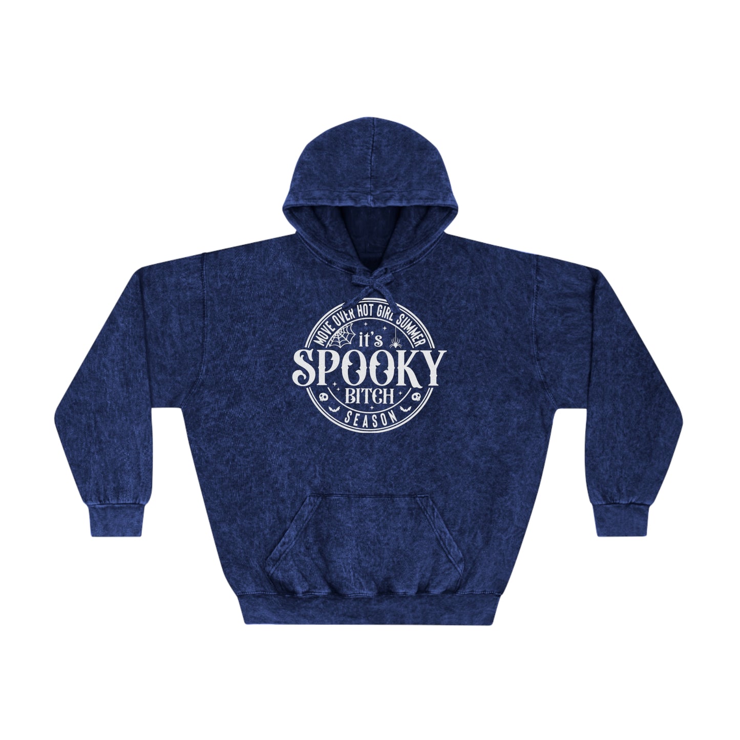 "Spooky Bitch Season" Mineral Wash Hoodie (Front & Back Design) - Brand63