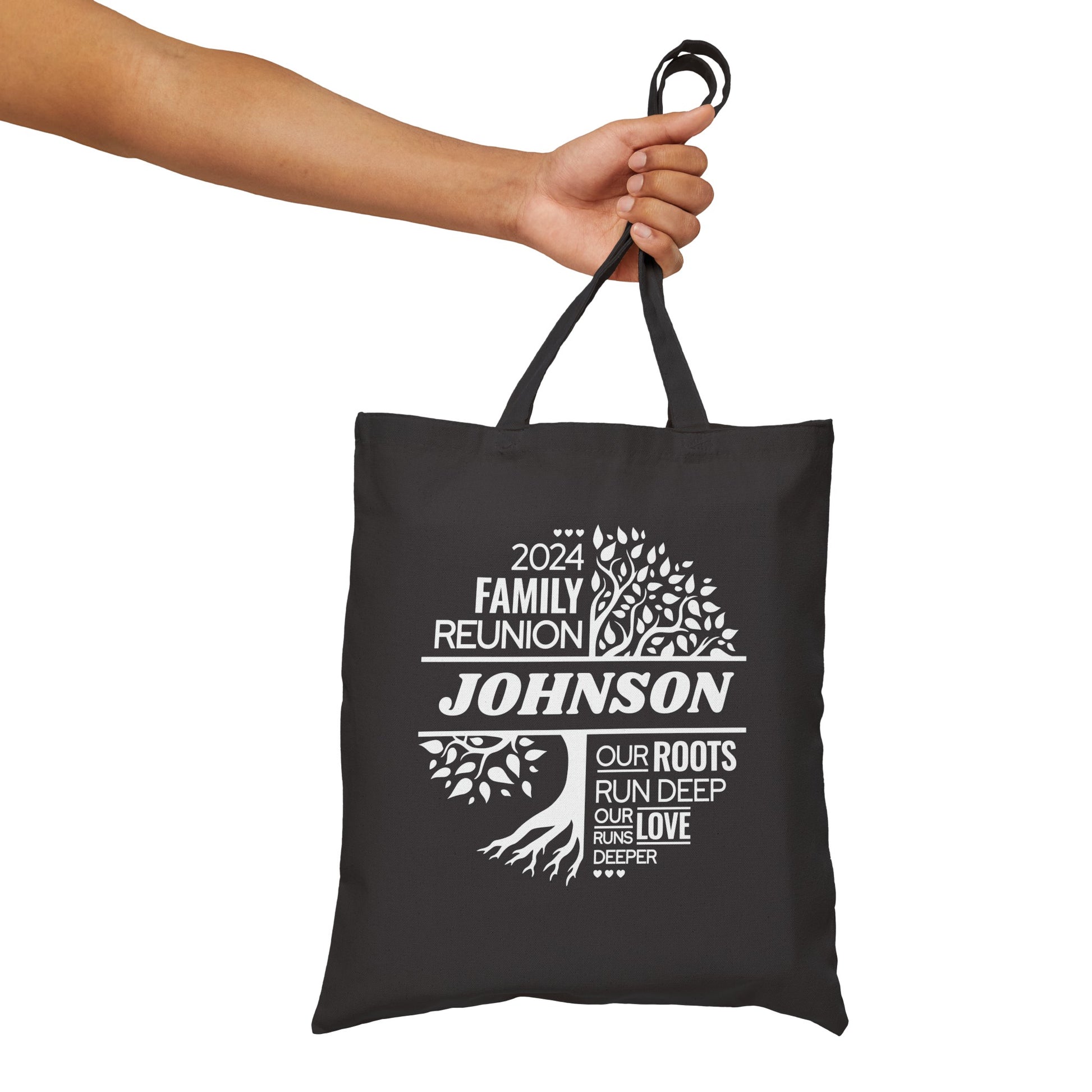 CUSTOMIZE WITH YOUR FAMILY LAST NAME OR ANY NAME YOU CHOOSE. Our EXCLUSIVE Custom Family Reunion 100% cotton bag 