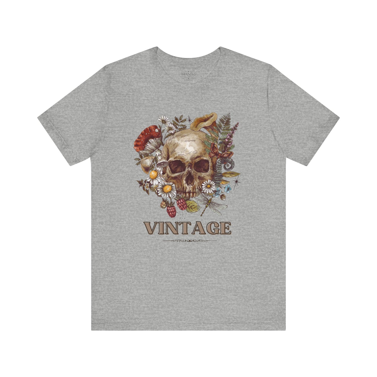 Experience timeless style with our Vintage Skull Tee - Retro, adorned with a detailed heritage-inspired skull and floral print. Crafted from 100% Airlume combed and ring-spun cotton for supreme comfort and durability, sustainable fashion