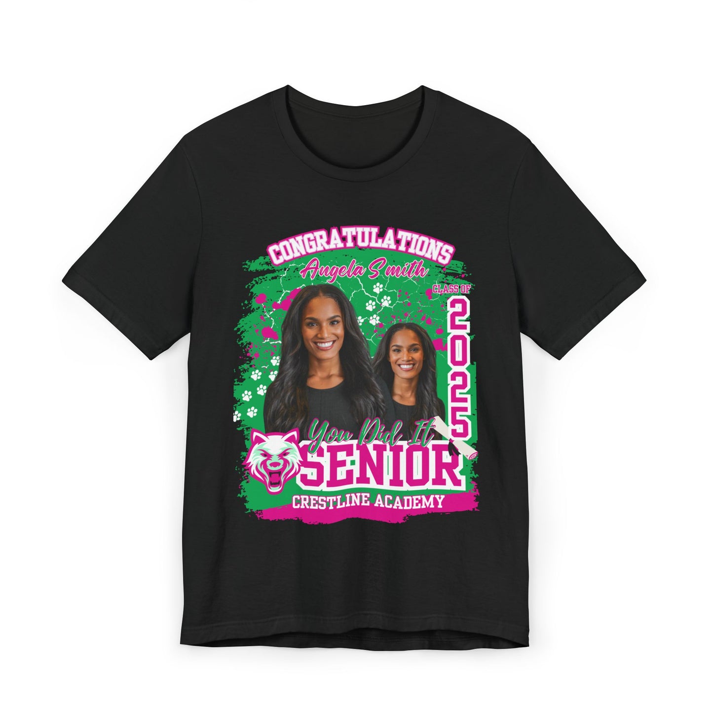 Personalized Senior Celebration Jersey T-Shirt - Customizable for Graduation 2025