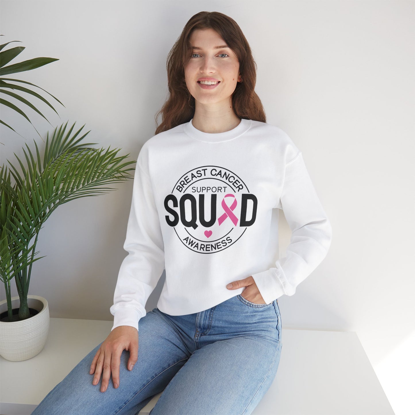 Breast Cancer Awareness Month Crewneck Sweatshirt | Support Squad Apparel